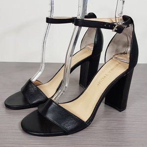 Ivanka Trump 'Emalyn' Block Heel Sandal Black Leather Womens Size 6.5 M